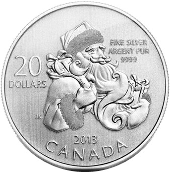 2013 $20 1/4oz Silver Coin Series - SANTA - Click Image to Close